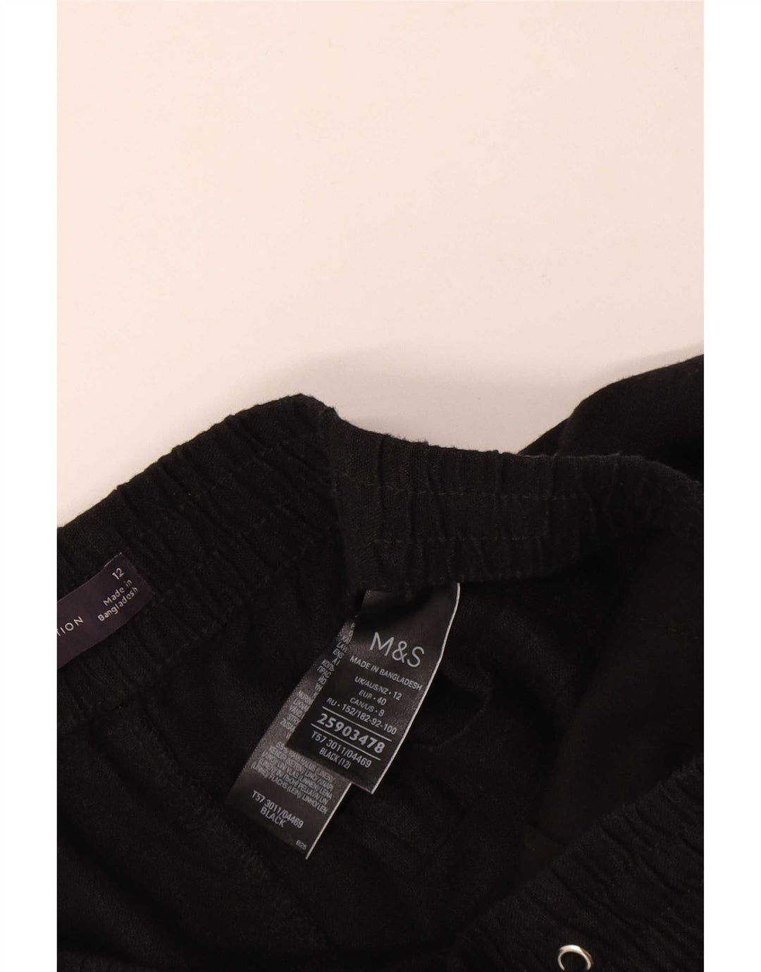 Marks & Spencer Γυναικείο σορτς Chino UK 12 Medium W30 Μαύρο λινό