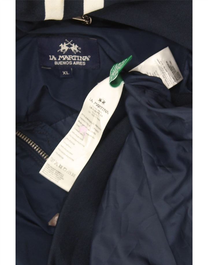 Ανδρικό μπουφάν La Martina Bomber UK 42 XL Navy Blue Polyester
