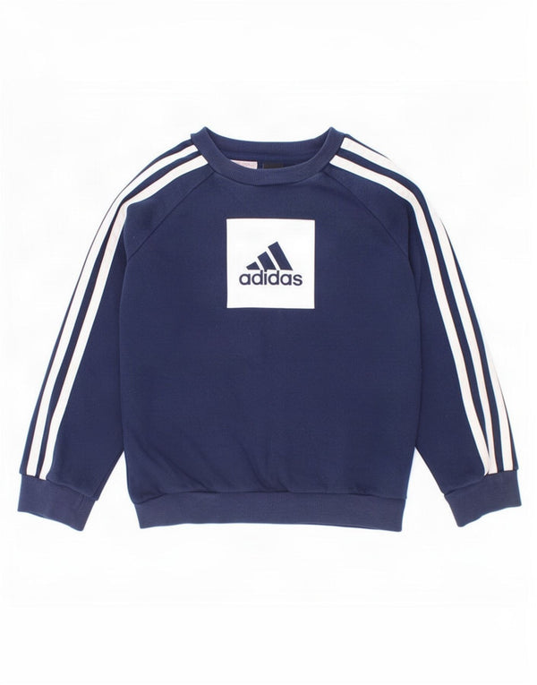 Γραφικό Φούτερ Adidas Boys Jumper 6-7 ετών Navy Blue Cotton
