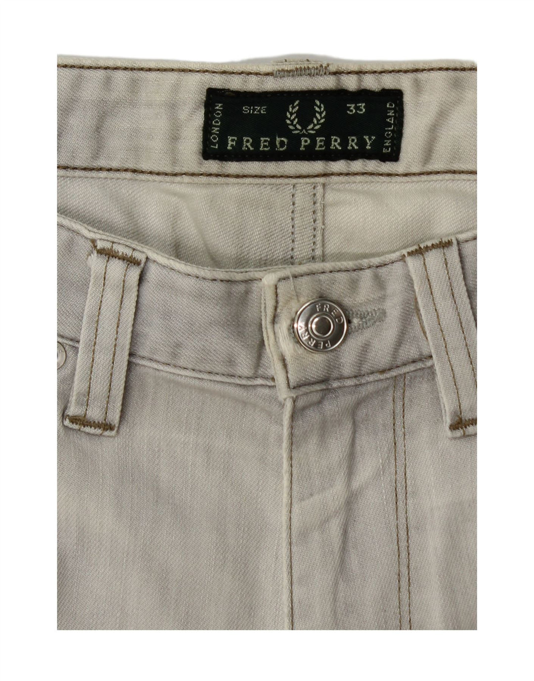 FRED PERRY Ανδρικό Slim Jeans W33 L29 Γκρι βαμβακερό