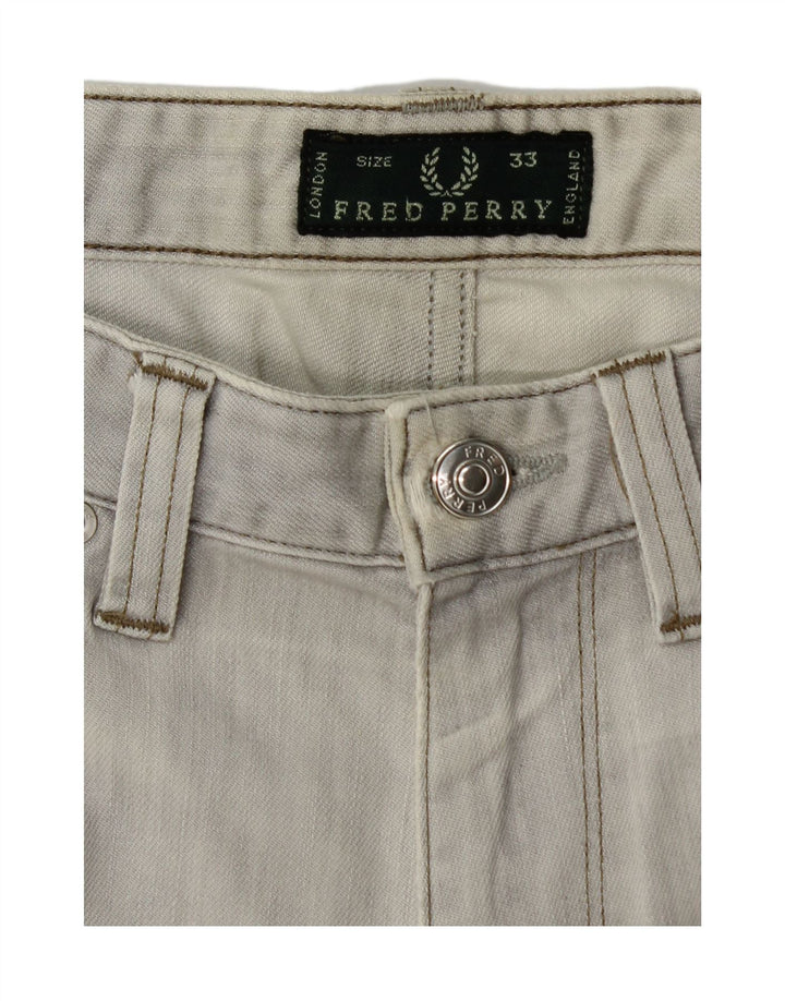 FRED PERRY Ανδρικό Slim Jeans W33 L29 Γκρι βαμβακερό