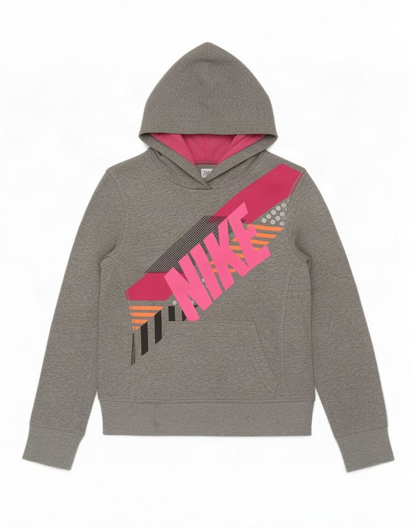 Nike Girls Graphic Hoodie Jumper 10-11 ετών, μεσαίο γκρι βαμβακερό