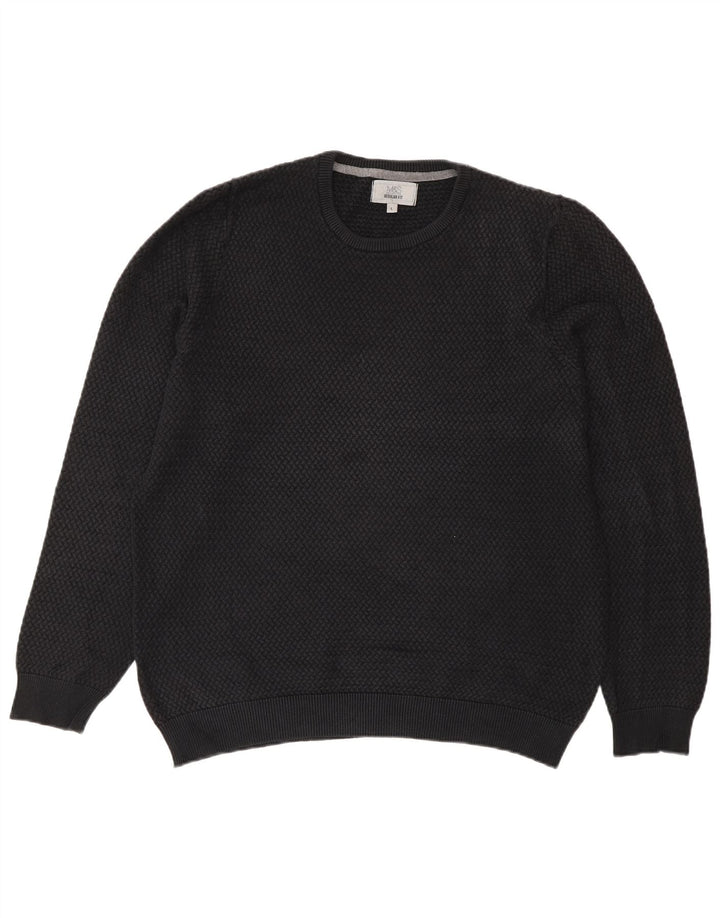Ανδρικό πουλόβερ Marks & Spencer Regular Fit Crew Neck Jumper Μεγάλο Μαύρο