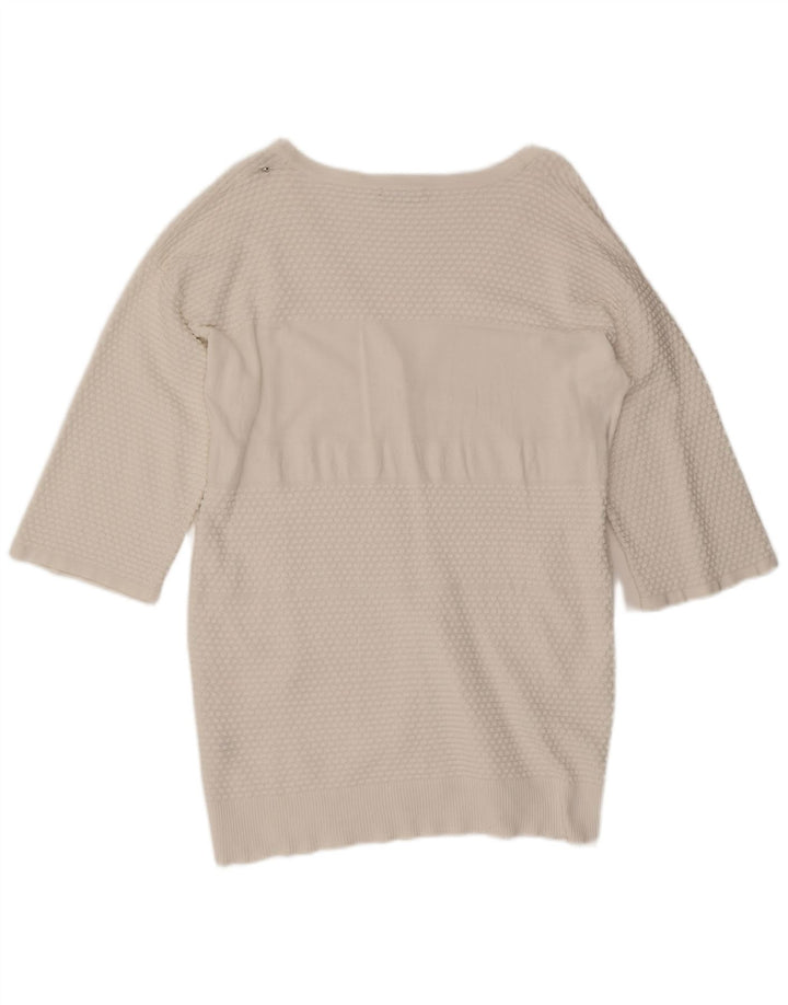 Diesel γυναικείο μανίκι 3/4 oversized πουλόβερ ζακέτα UK 10 Small White