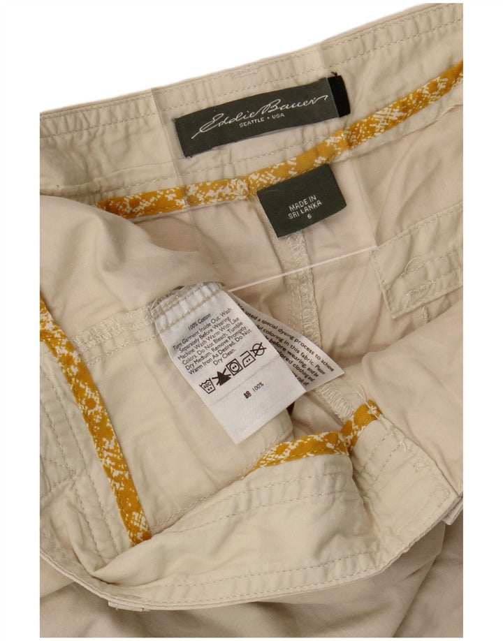 EDDIE BAUER Γυναικείο σορτς Chino US 6 μεσαίου μεγέθους W34 μπεζ βαμβακερό