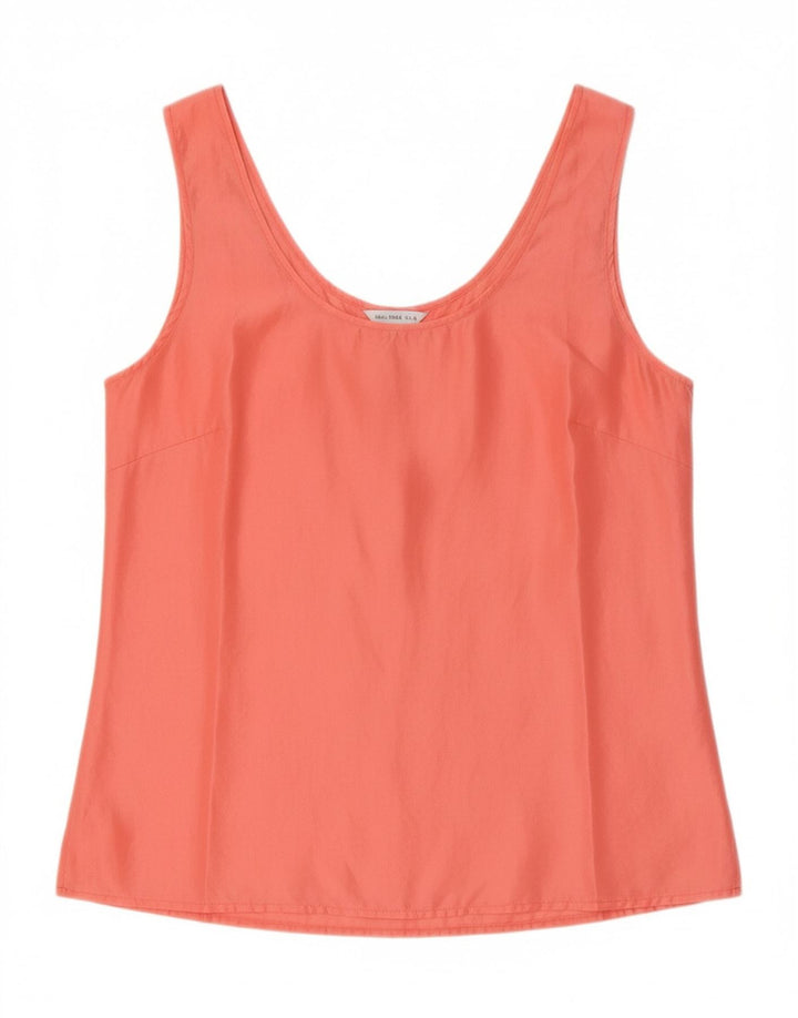 VINTAGE Womens Sleeveless Blouse Top UK 14 Medium Pink Silk Vintage Vintage and Second-Hand Vintage from Messina Hembry 