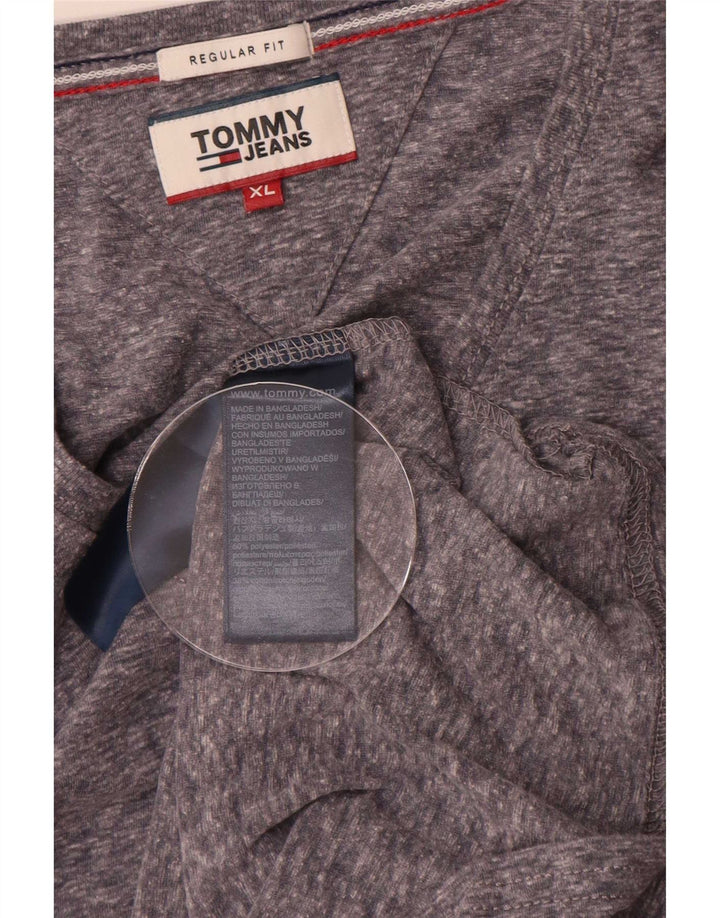 Tommy Hilfiger Ανδρικό T-Shirt με κανονική εφαρμογή Top XL με γκρι φλύκταινες πολυεστέρα