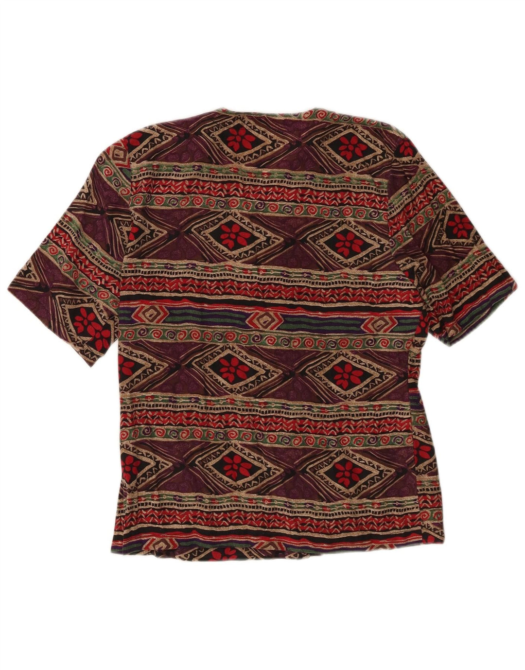 VINTAGE Womens Shirt Blouse UK 14 Large Multicoloured Geometric