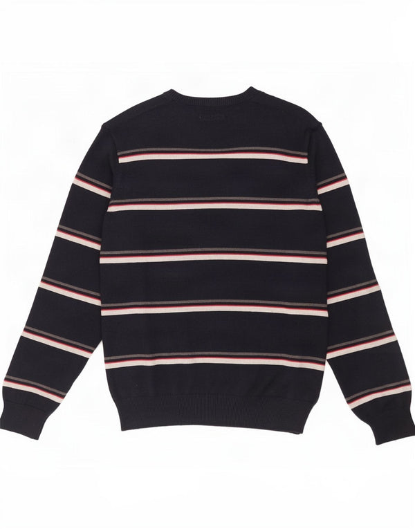 Ανδρικό πουλόβερ Marks & Spencer Blue Harbor με λαιμόκοψη με λαιμόκοψη με μεσαίο ριγέ