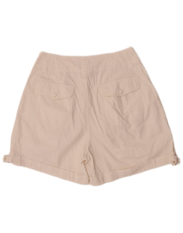 Vintage γυναικείο ψηλόμεσο σορτς chino μεσαίο W28 σε ανοιχτό λευκό
