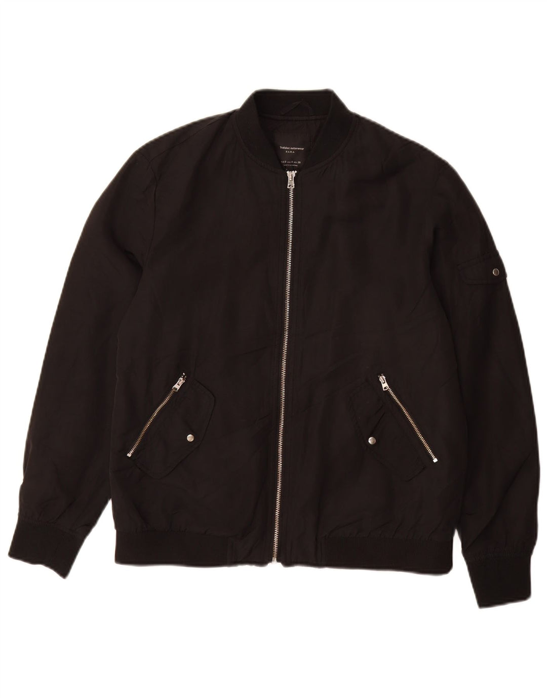 ZARA Γυναικείο Bomber Jacket UK 10 Small Black
