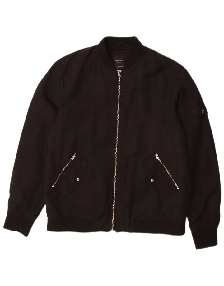 ZARA Γυναικείο Bomber Jacket UK 10 Small Black