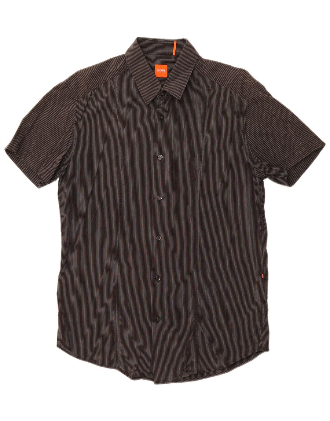 Ανδρικό κοντομάνικο πουκάμισο HUGO BOSS, Βαμβακερό με μεγάλο γκρι ρίγες