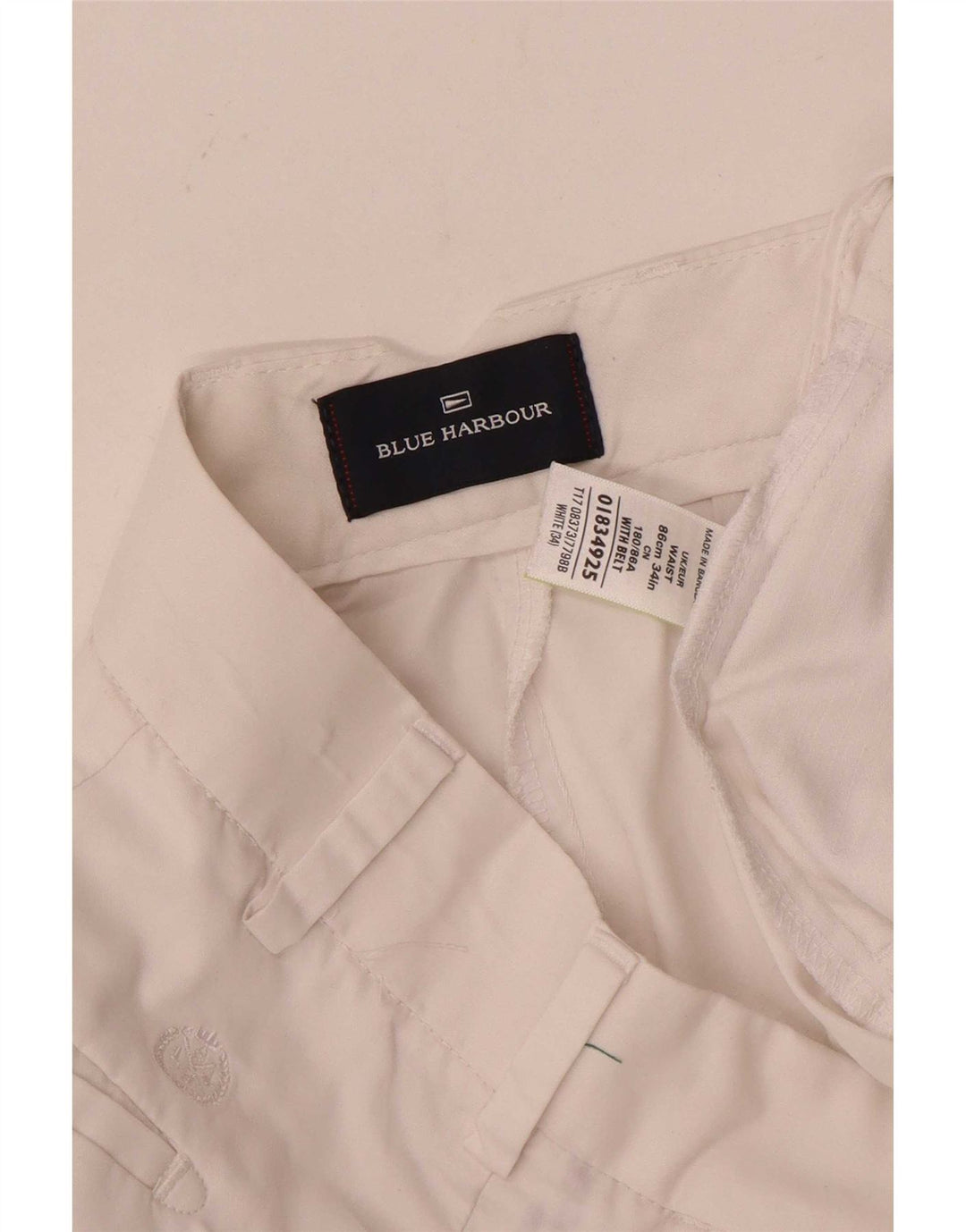 Ανδρικό σορτς chino Marks & Spencer, μπλε Harbor W34 μεγάλο λευκό βαμβακερό