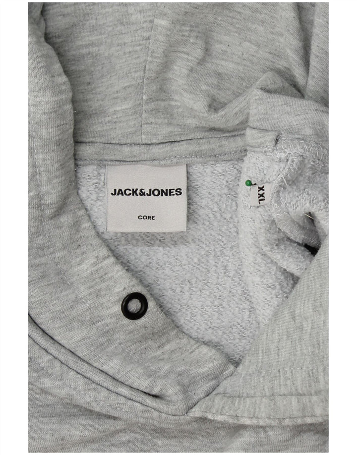 JACK & JONES Ανδρικό γραφικό τζούμπερ με κουκούλα 2XL Γκρι πολυεστέρας