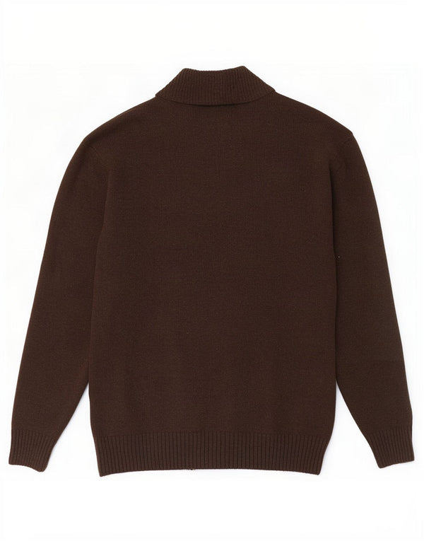 Ανδρική ζακέτα με φερμουάρ Ivy Oxford XL καφέ μαλλί