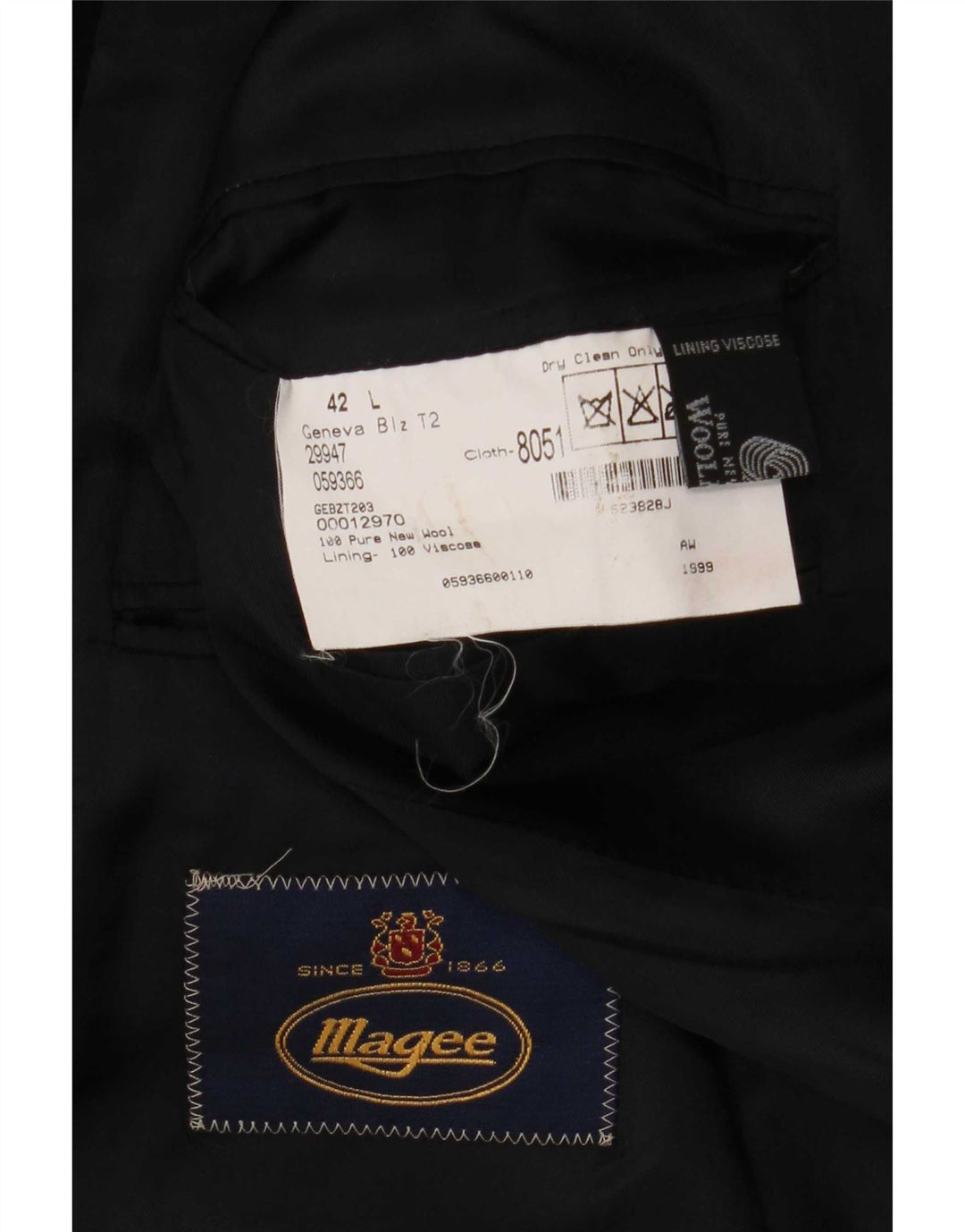 Magee Ανδρικό σακάκι σακάκι με 2 κουμπιά UK 42 XL Navy Blue New Wool