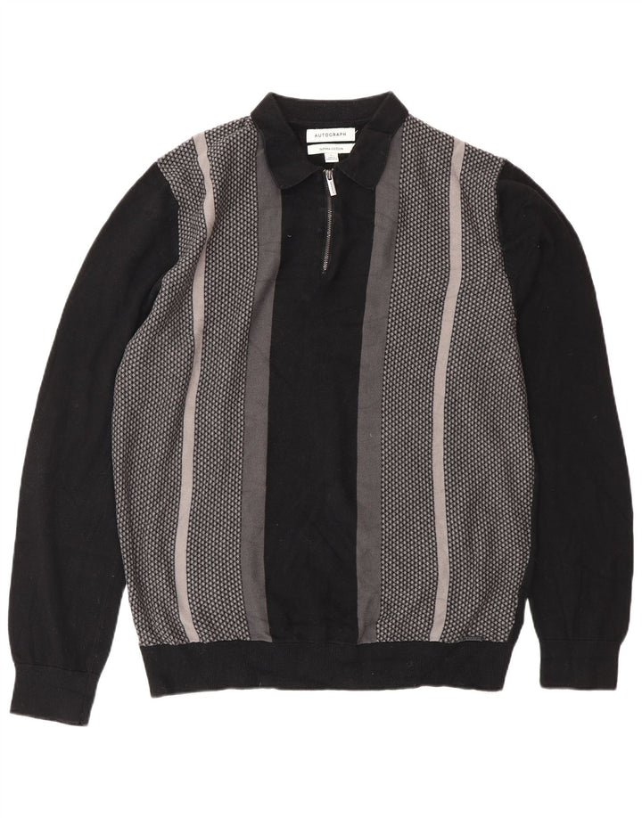 Marks & Spencer Ανδρικό πουλόβερ Polo Large Μαύρο