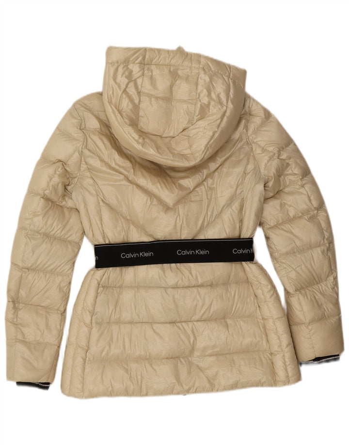 Calvin Klein Γυναικείο τζάκετ με γραφικά επένδυση UK 10 Small Off White Colourblock