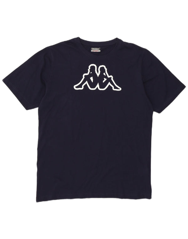Ανδρικό γραφικό T-Shirt KAPPA Top XL Navy Blue Cotton