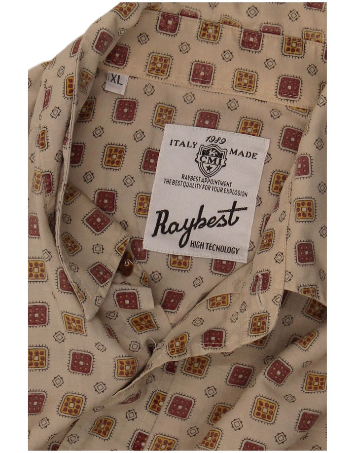 Ανδρικό πουκάμισο Raybest XL Beige Geometric