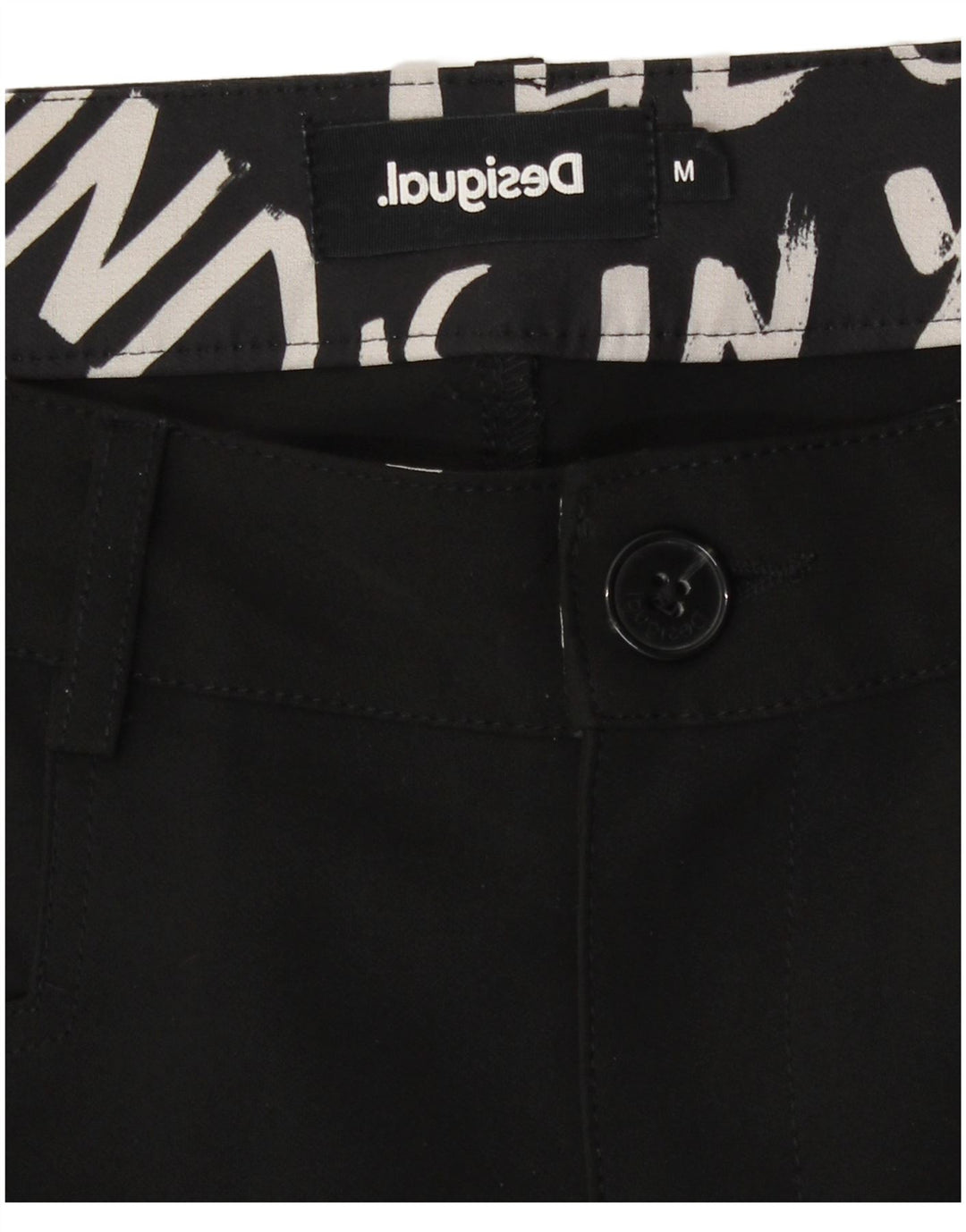 Desigual Γυναικείο Slim Casual Παντελόνι Μεσαίο W28 L28 Μαύρο