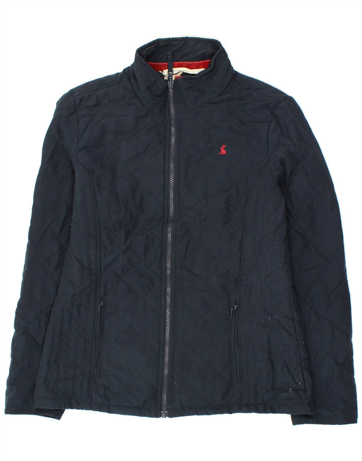 JOULES Womens Quilted Jacket UK 12 Medium Navy Blue Polyester Vintage Joules and Second-Hand Joules from Messina Hembry 