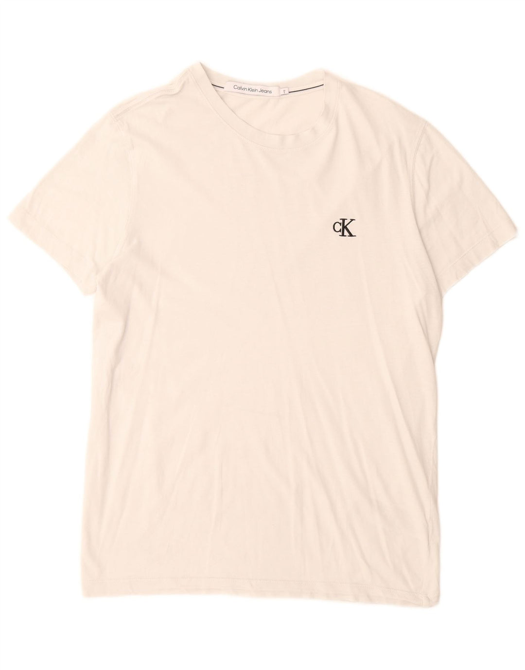 Ανδρικό T-Shirt τζιν Calvin Klein Τοπ μεσαίο λευκό βαμβακερό