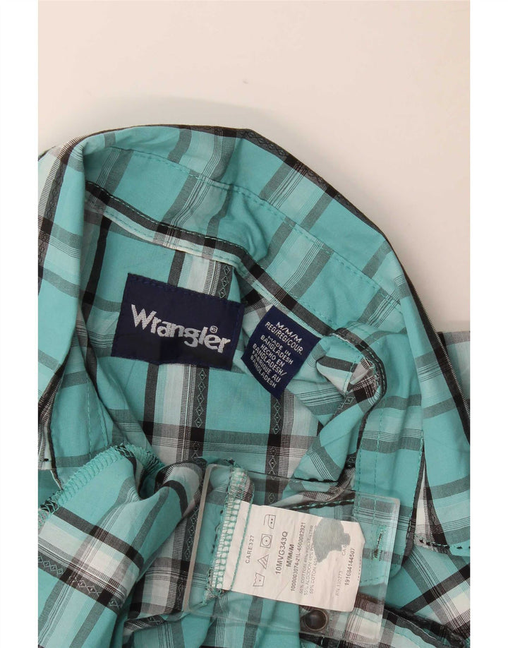 Ανδρικό πουκάμισο Wrangler με μεσαίο τιρκουάζ βαμβάκι