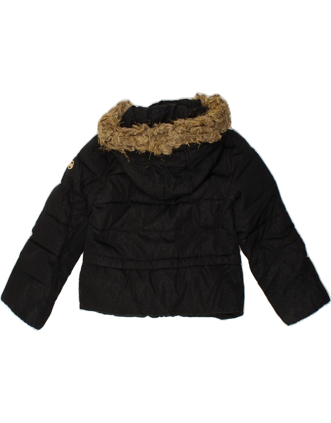 MICHAEL KORS Girls Hooded Padded Jacket 5-6 Years Black Polyester Vintage Michael Kors and Second-Hand Michael Kors from Messina Hembry 
