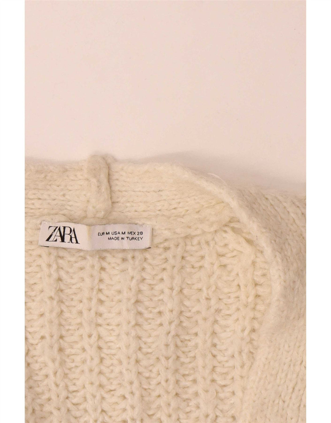 Zara Γυναικείο ανοιχτό πουλόβερ UK 14 μεσαίου μπεζ ακρυλικό
