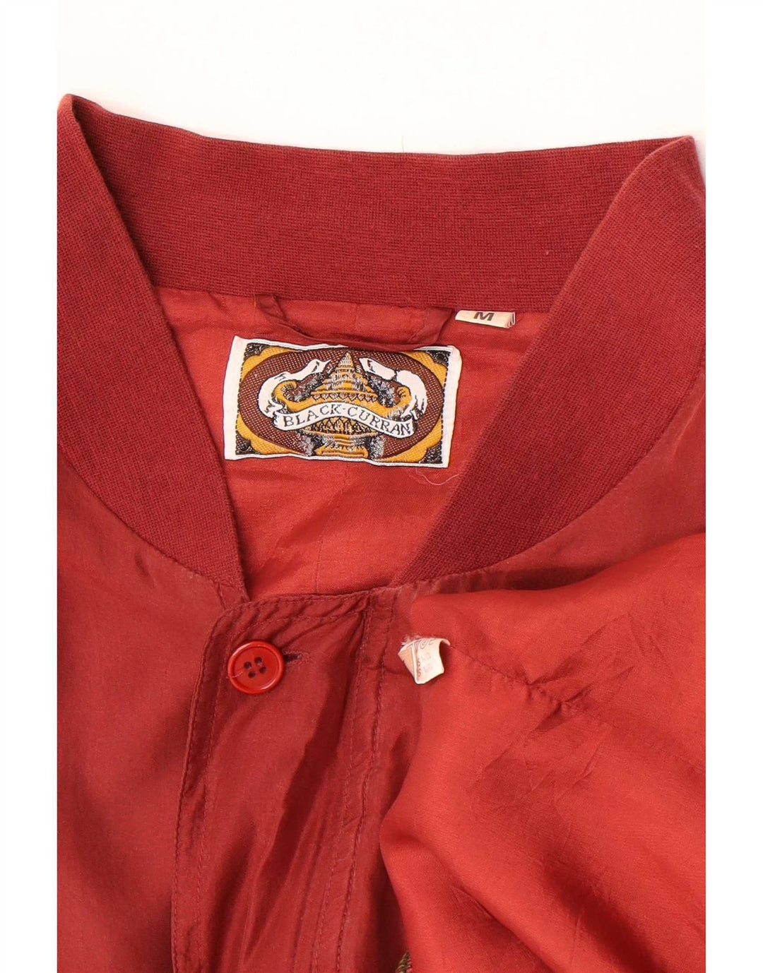 Vintage Ανδρικό Loose Fit Bomber Jacket UK 38 Medium Red Silk