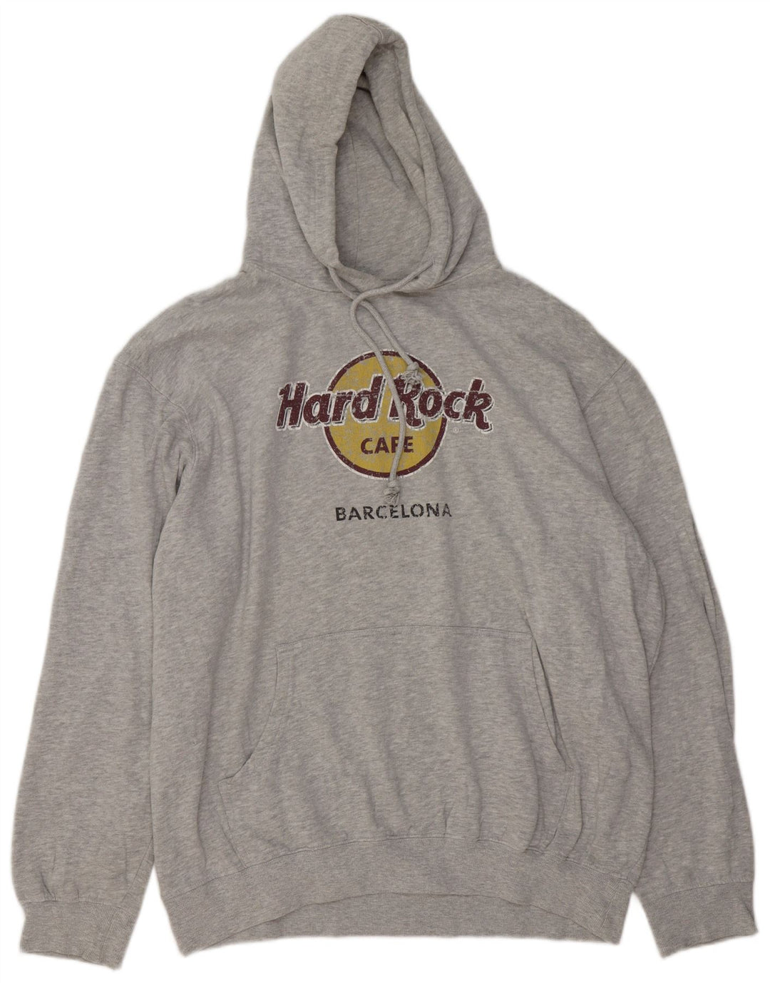 Hard Rock Cafe Ανδρικά Μπαρτσελόνα γραφικά κουκούλα 2XL βαμβακερό γκρι