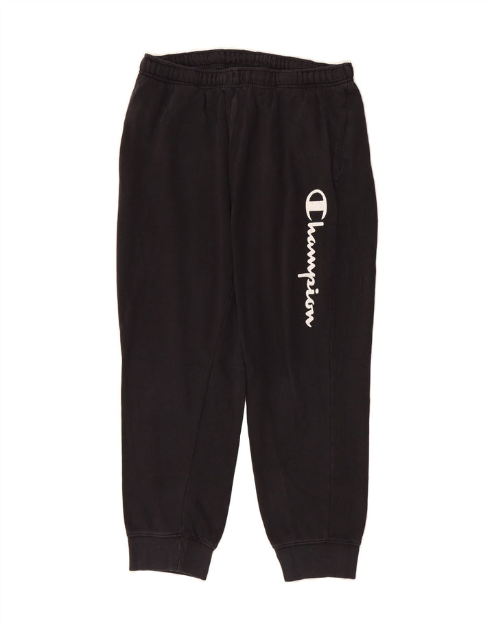CHAMPION Mens Graphic Tracksuit Trousers Joggers Large  Black Vintage Champion and Second-Hand Champion from Messina Hembry 