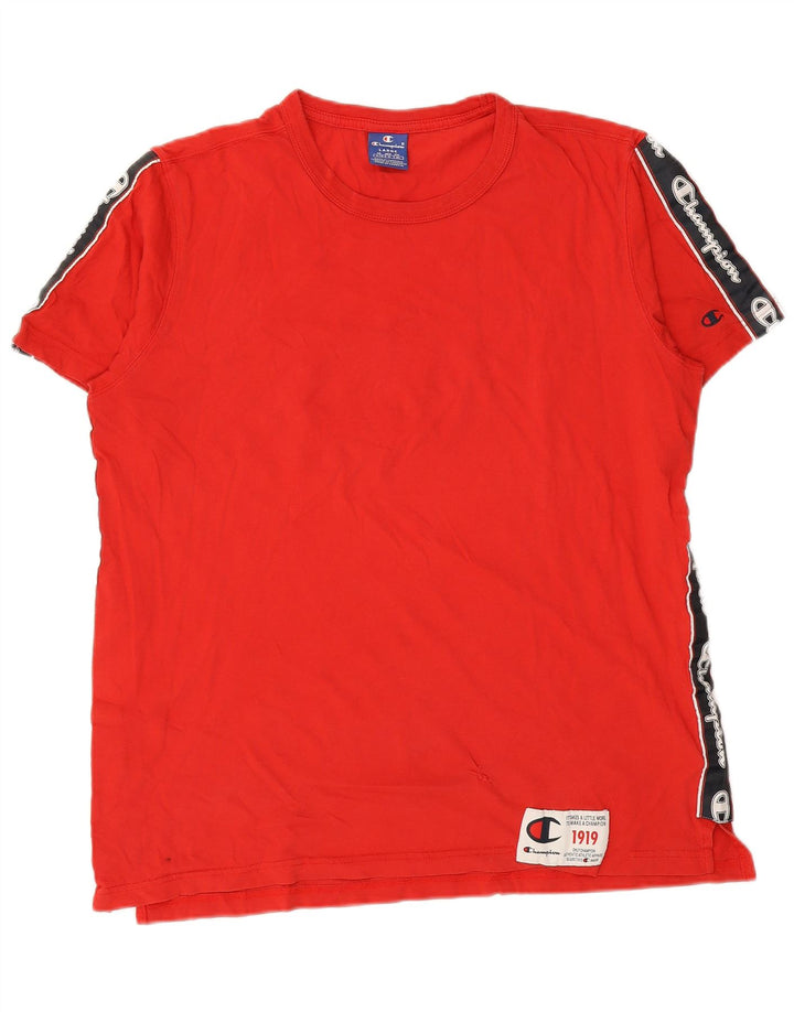 Ανδρικό γραφικό μπλουζάκι CHAMPION Top Large Red Colourblock Βαμβακερό