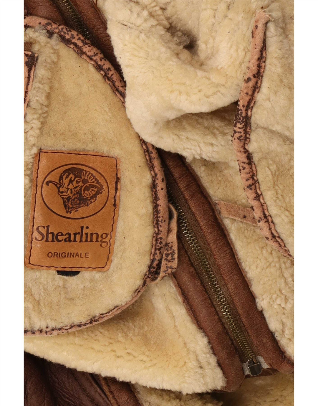 Vintage Ανδρικό Shearling Jacket UK 38 Medium Brown