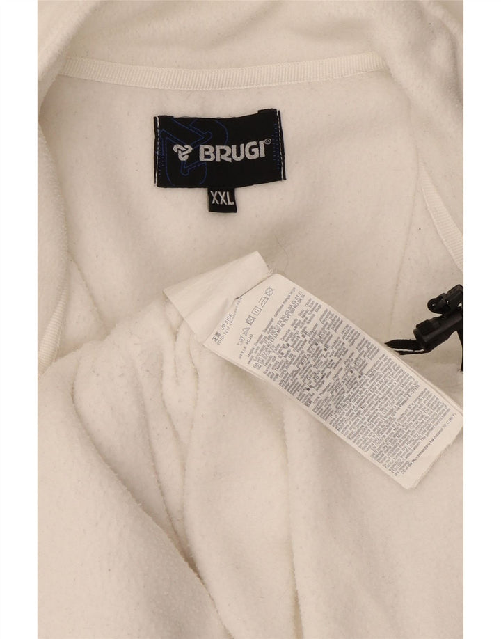 Brugi Ανδρικό Fleece Jacket UK 44 2XL Λευκός Πολυεστέρας