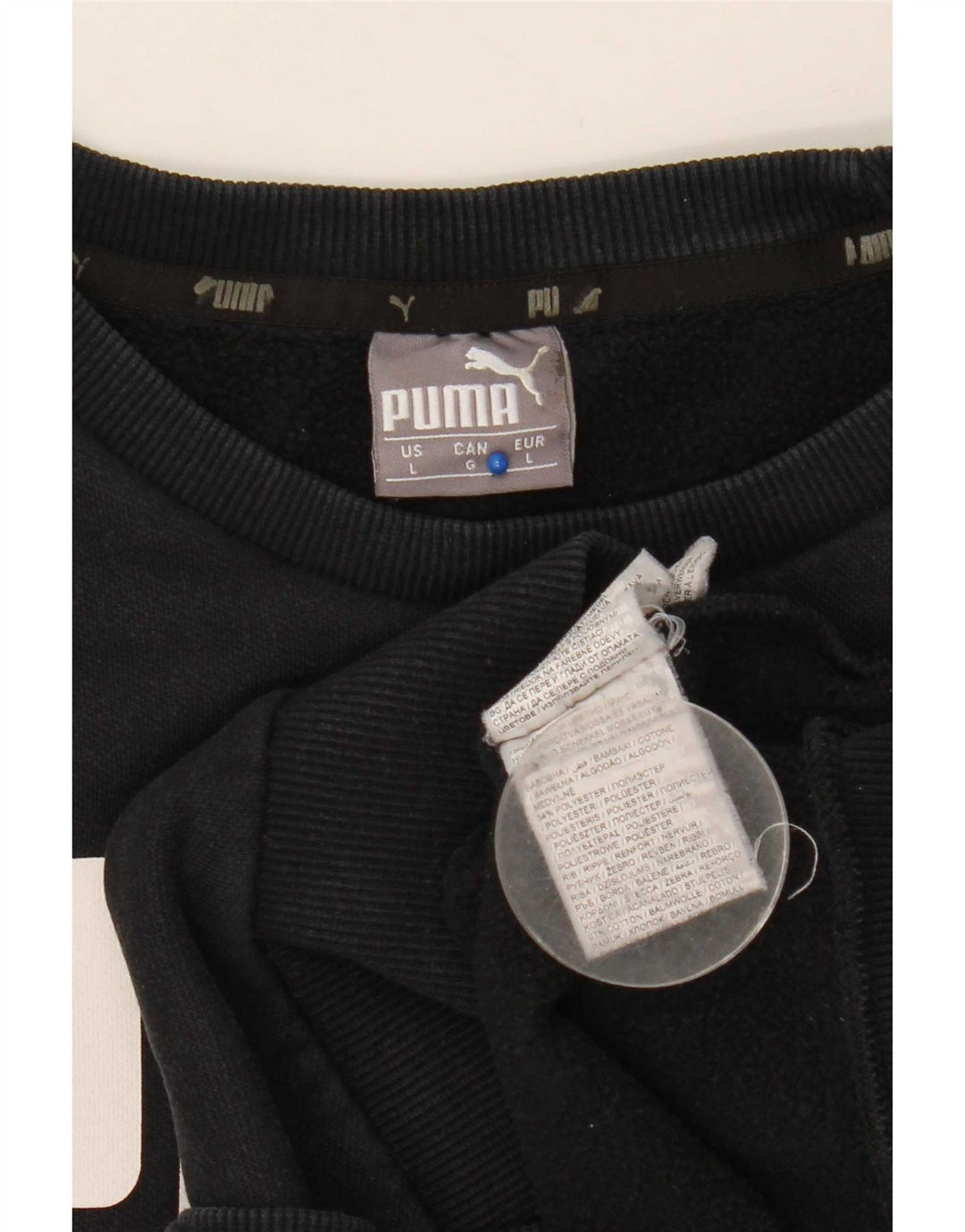 Ανδρικό γραφικό φούτερ Puma Jumper μεγάλο μαύρο βαμβακερό