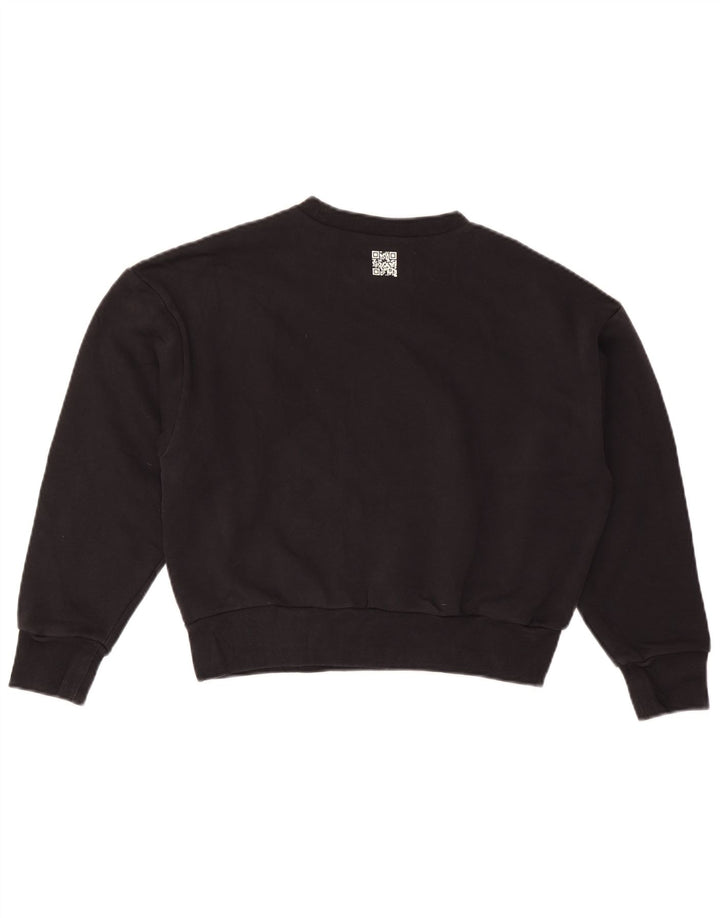CHAMPION Γυναικεία φούτερ μεγάλου μεγέθους Crop Jumper UK 10 Small Black Cotton
