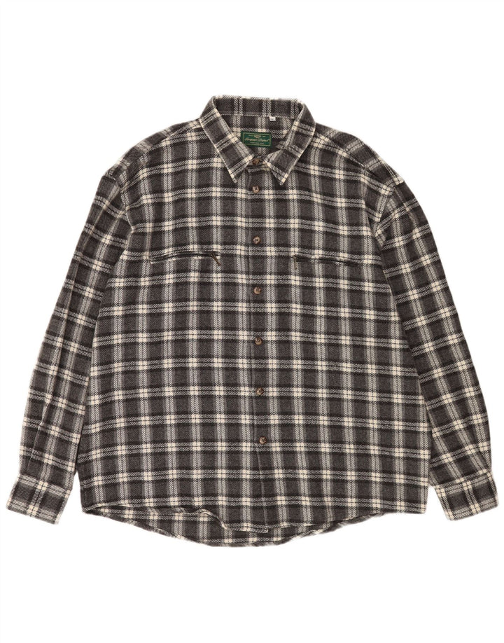 Ανδρικό φανελένιο πουκάμισο European Project 2XL Grey Check Wool