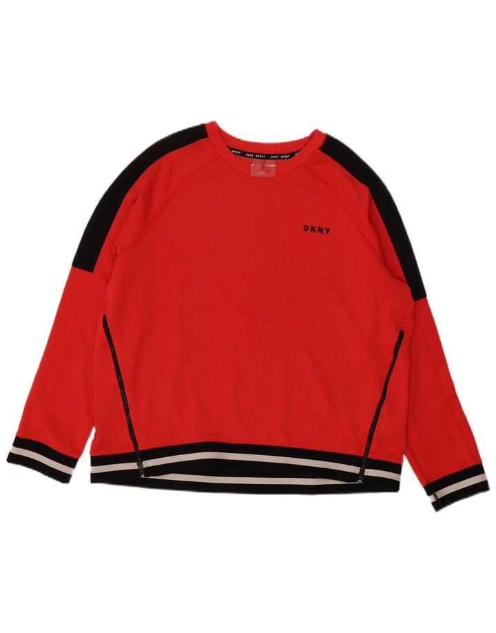 Γυναικεία φούτερ Dkny Jumper UK 16 Large Red Colourblock Polyester