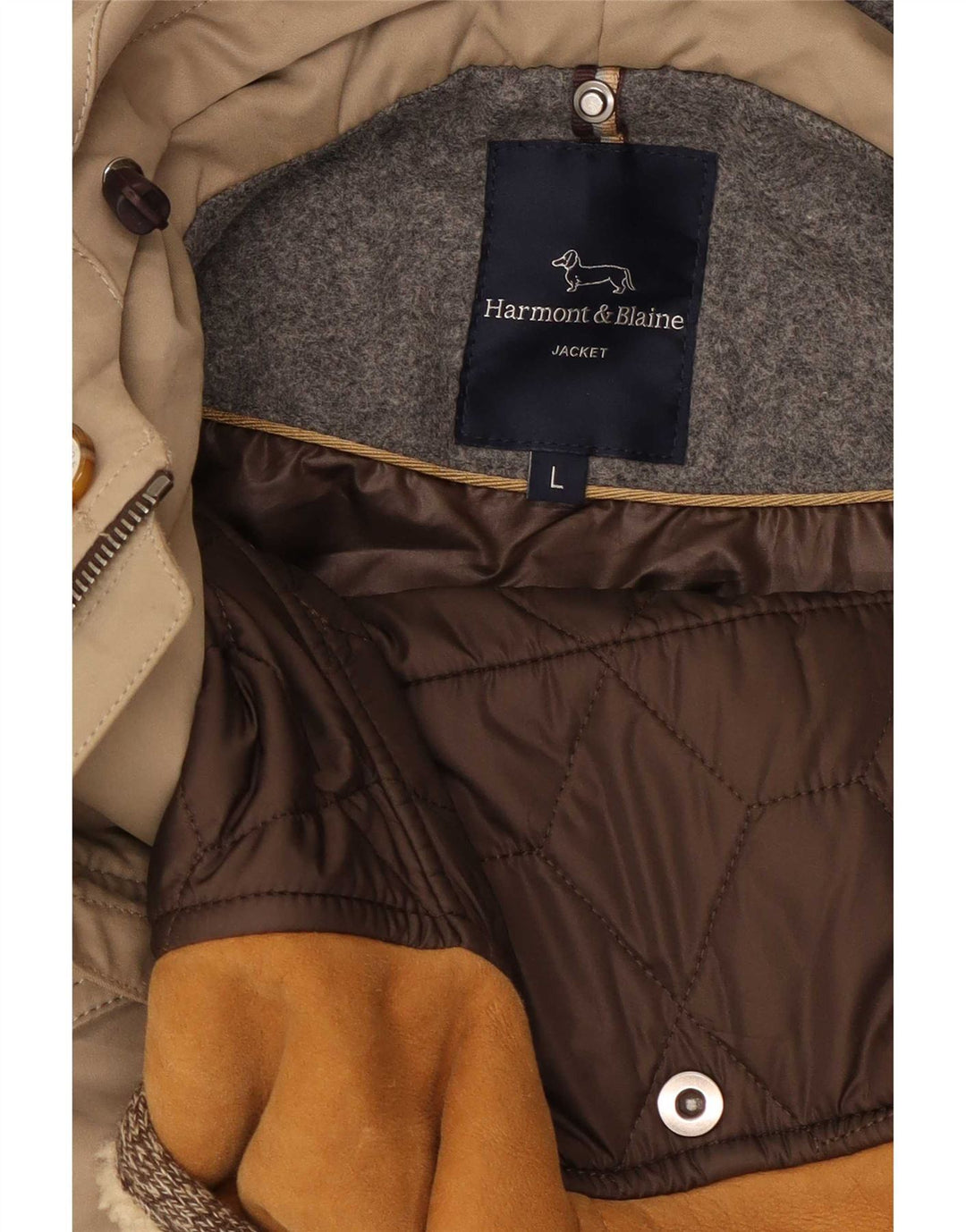 Ανδρικό μπουφάν Parka με κουκούλα Harmont & Blaine UK 40 Large Beige