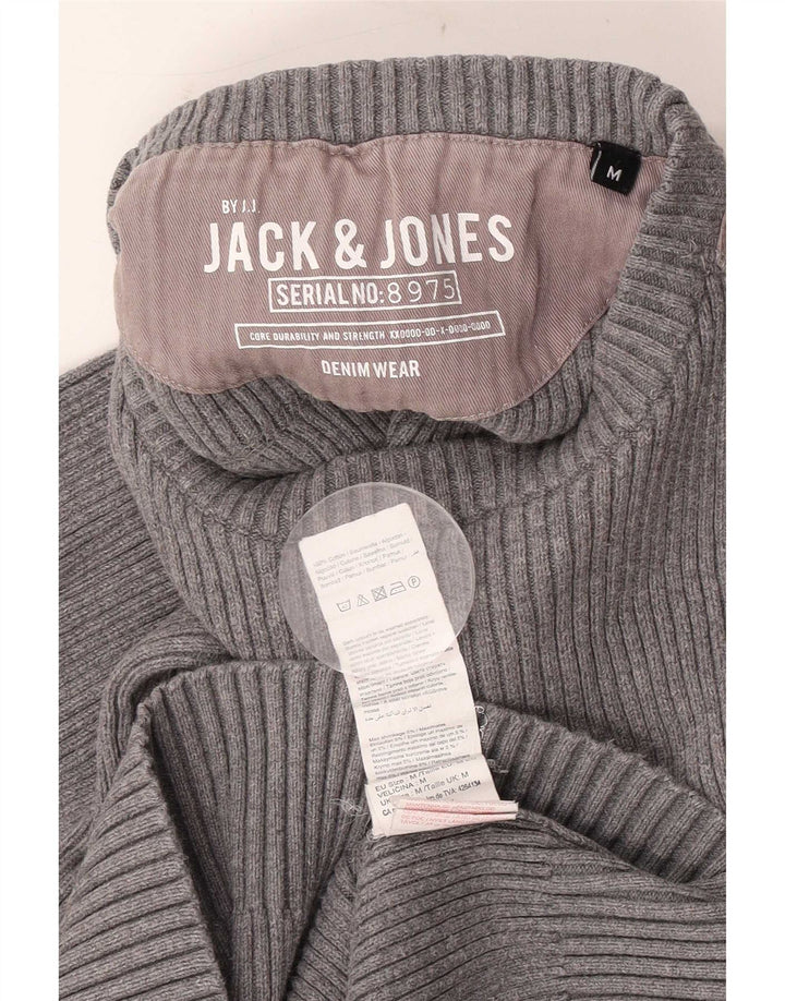 Jack & Jones Ανδρικό πουλόβερ με λαιμόκοψη μεσαίου γκρι βαμβακερό