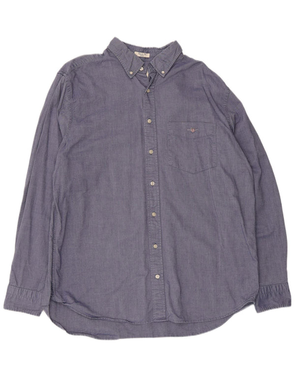 Ανδρικό πουκάμισο Gant Regular Fit Size 45/46 2XL Μπλε βαμβακερό
