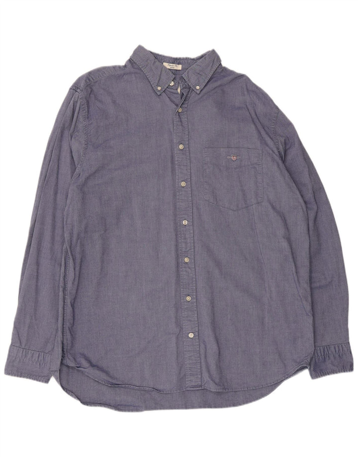Ανδρικό πουκάμισο Gant Regular Fit Size 45/46 2XL Μπλε βαμβακερό