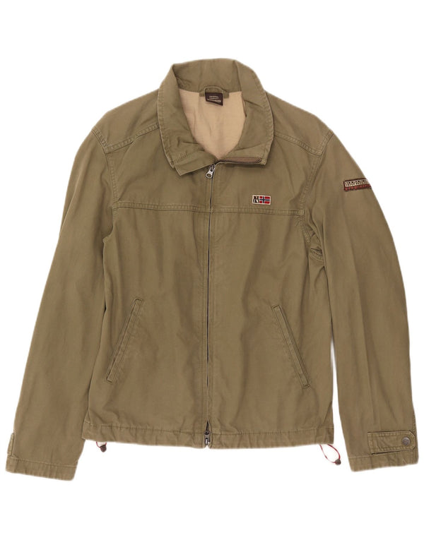 Napapijri Ανδρικό Bomber Jacket UK 36 Small Khaki Cotton
