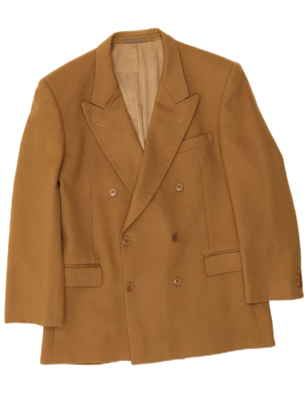 Vintage ανδρικό σακάκι με διπλό στήθος IT 52 XL μπεζ παρθένο μαλλί