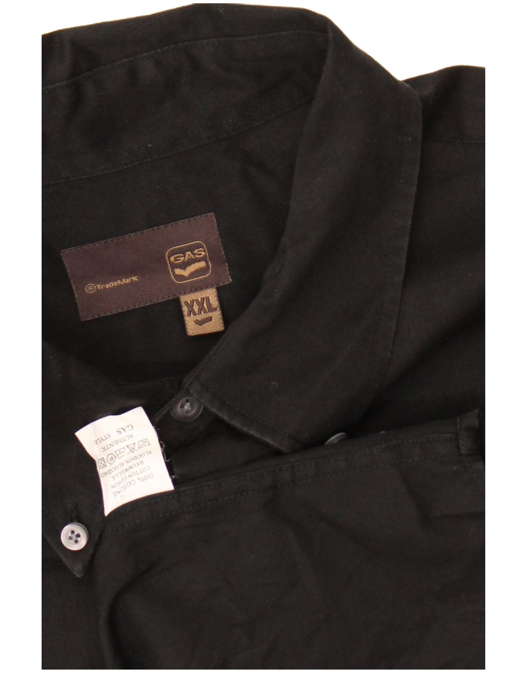 Ανδρικό πουκάμισο Gas 2XL Μαύρο βαμβακερό