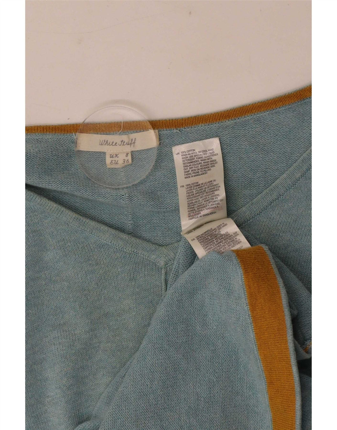 White Stuff Γυναικείο πουλόβερ με V λαιμόκοψη UK 8 Small Blue βαμβακερό