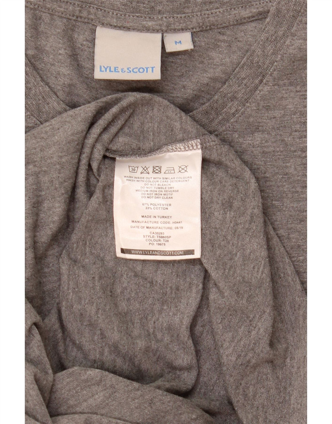 Ανδρικό T-Shirt Lyle & Scott Top Medium Grey Flecked Polyester